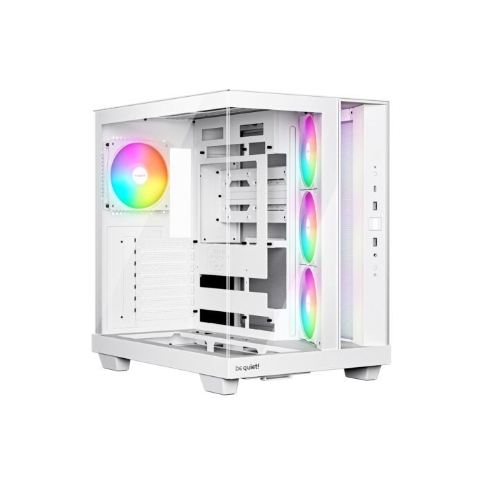 be quiet! BGW86 Light Base 500 LX Mid Tower Gaming Case, 1 x USB Type-C / 2 x USB 3.2, High Airflow ATX Case, 4x Pre-Installed ARGB Light Wings LX Fans, ATX / M-ATX / Mini-ITX Compatible