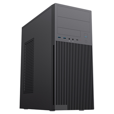 CiT Academy Mid-Tower Office PC Case With USB Type C and 80mm Rear Black Fan and 500W Power Supply Included