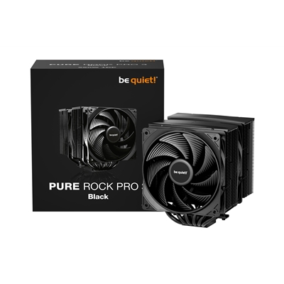be quiet! Pure Rock Pro 3 CPU Cooler, Black, Universal Socket, 2 x Pure Wings Fans, 2000RPM, only 34.8dB(A) at maximum fan speed, 250W TDP, 3-year manufacturer's warranty