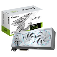 Gigabyte NVIDIA GeForce RTX 5090 AORUS MASTER ICE 32GB GDDR7 Graphics Card, 21760 CUDA Cores, 2655 MHz Core Clock, Triple Fan, White, RGB, 3x DisplayPorts / 1x HDMI Port