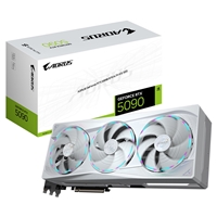 Gigabyte NVIDIA GeForce RTX 5090 AORUS STEALTH ICE 32GB GDDR7 Graphics Card, 21760 CUDA Cores, 2655 MHz Core Clock, Triple Fan, White, RGB, 3x DisplayPorts / 1x HDMI Port