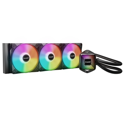 be quiet! Pure Loop 3 LX Liquid CPU Cooler, Universal Socket, 360mm Radiator, 3 x Light Wings LX PWM High Speed, Stylish ARGB cooling block featuring 10 included lighting foils, 3-year manufacurer’s warranty.