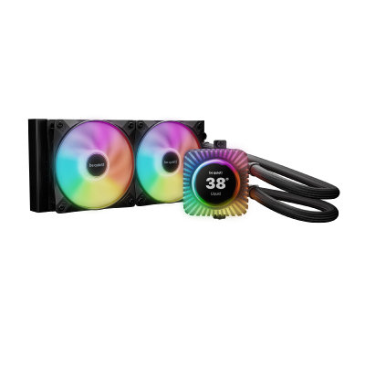 be quiet! Light Loop IO LCD 240mm Black AIO CPU Liquid Cooler, IPS Display, ARGB, 2x Light Wings LX 120mm PWM Fans and IO Controller