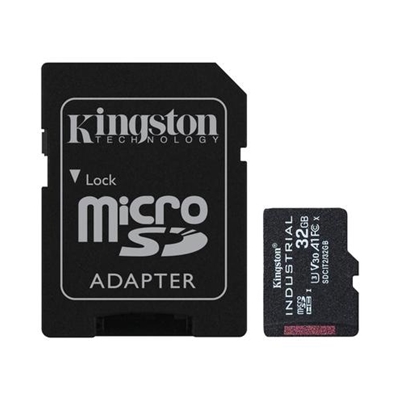 Kingston SDCIT/32GB Industrial Micro SD Flash Memory Card, 32GB, Class U3 V30 A1, UHS-I U1, Retail Packed