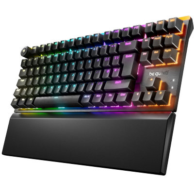 Be Quiet! Light Mount TKL Silent Linear ARGB Mechanical Keyboard, 3D Media Wheel, silent keystrokes, hot-swappable 5-pin MX-style switch socket