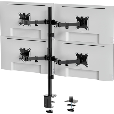 VonHaus Quad Monitor Stand for 13-32″ Screens, Four Screen Monitor Desk Mount, Height Adjustable, Easy Assemble Stand with Full Tilt, Rotation & Swivel Arms, VESA 75×75 & 100x100mm
