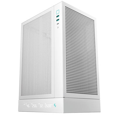 Deepcool CH170 Digital White Mini-ITX Case – High Airflow, Supports Water Cooling, Ultra-Quiet Operation, Compact Design for Efficient Space Management