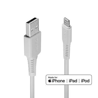 Lindy 31327 2m USB-A (M) 2.0 To Lightning (M) MFi Certified 480Mbps Cable – White