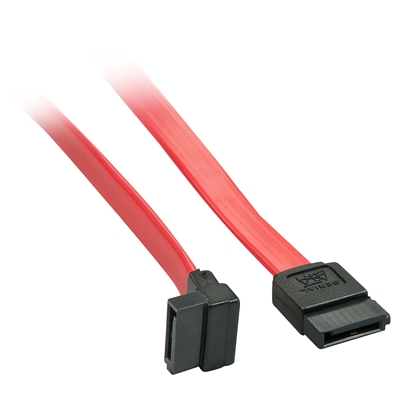 Lindy 33351 0.5m SATA (7 Pin) to 90 Deg SATA (7 Pin) Cable – Red/Black