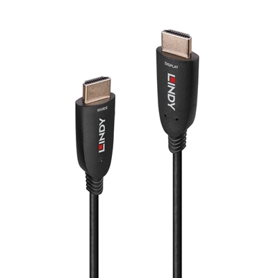 Lindy 38510 10m HDMI (M) 2.1 Anthra Line 7680×4320@60Hz / 3840×2160@120Hz Fibre Optic Hybrid Cable – Black