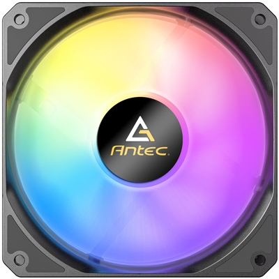 Antec P12R ARGB Reverse PWM 120mm Fan – 4-Pin, Black, High-Airflow Cooling, 9-Blade Design with Anti-Vibration Pads