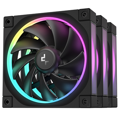 DeepCool FL12 120mm PWM 3 Pack Fan – High Performance, Low Noise, Fluid Dynamic Bearing, 36 ARGB LEDs, 500-2150 RPM, 55 CFM Airflow, 4-Pin PWM Control