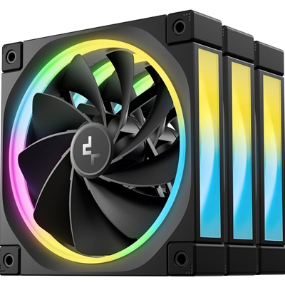 DeepCool FL12 120mm PWM 3 Pack Reverse Fan – High Performance, Low Noise, Fluid Dynamic Bearing, 36 ARGB LEDs, 500-2150 RPM, 55 CFM Airflow, 4-Pin PWM Control