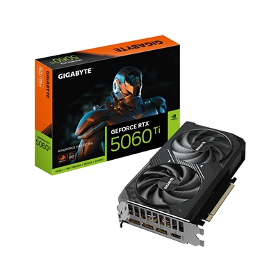 Gigabyte NVIDIA GeForce RTX 5060 Ti WINDFORCE MAX OC 16GB GDDR7 Graphics Card, 4608 CUDA Cores, 2587 MHz Core Clock, Dual Fan, 3x DisplayPorts / 1x HDMI Port