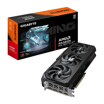 Gigabyte AMD Radeon RX 9070 XT GAMING 16GB GDDR6 Graphics Card, 4096 Streams, 2400 MHz Core Clock, Triple Fan, RGB, 2x DisplayPorts / 2x HDMI Ports