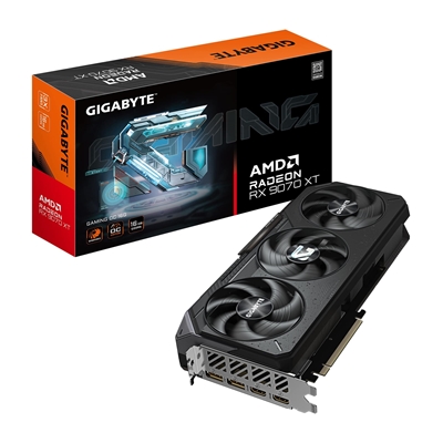 Gigabyte AMD Radeon RX 9070 XT GAMING OC 16GB GDDR6 Graphics Card, 4096 Streams, 2520 MHz Core Clock, Triple Fan, RGB, 2x DisplayPorts / 2x HDMI Ports