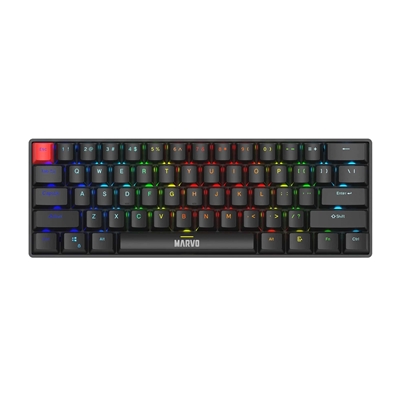 Marvo Scorpion KG933G Saber 61 Wired Mechanical RGB 60% UK Layout Gaming Keyboard (Black)