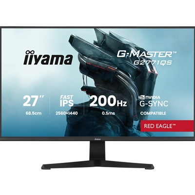 iiyama G-Master Red Eagle gaming monitor G2771QS-B1 27″ Black, Ultra Slim Bezel, QHD Resolution, IPS, 200Hz, 0.5ms, Nvidia G-Sync, HDMI, Display Port, Black Tuner