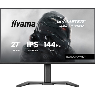iiyama G-Master Black Hawk gaming monitor GB2741HSU-B1 27″ Black, Height Adjustable, IPS, Ultra Slim Bezel, Full HD, 144Hz, 1ms, FreeSync, HDMI, Display Port, USB Hub