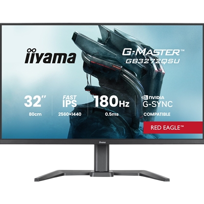 iiyama G-Master Red Eagle gaming monitor GB3272QSU-B1 32″ Black, 2560 x 1440, 0.5ms, 180hz, Nvidia G-Sync, HDMI, DisplayPort, Height Adjustable, PIP and PBP