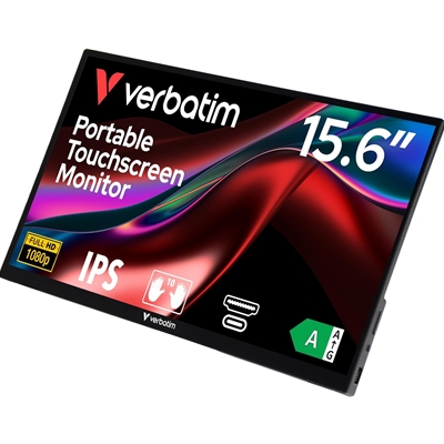 Verbatim Portable 15.6″ FHD Touch Monitor ALU, 1920 x 1080 Resolution, 60Hz