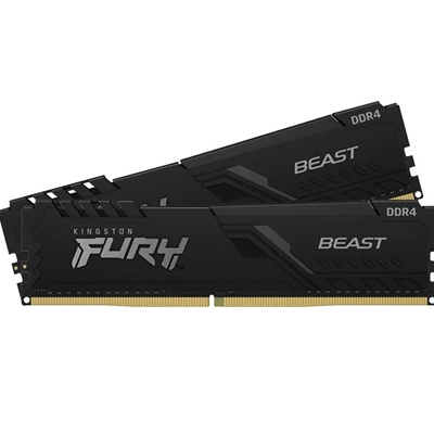 Kingston FURY Beast KF436C18BBK2/32 32GB (2x 16GB) DIMM System Memory, 3600MHz, DDR4, CL18, Black, Intel XMP