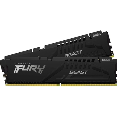 Kingston FURY Beast KF560C36BBEK2-64 64GB (2x 32GB) U-DIMM System Memory, 6000MHz, DDR5, CL36, Black, Intel XMP, AMD EXPO