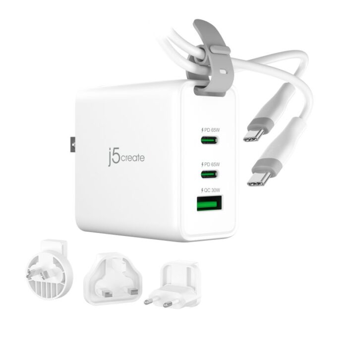 J5CREATE 65W GAN USB-C 3-PORT TRAVELER