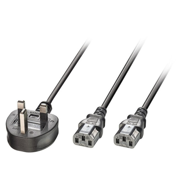LINDY 2.5M Y MAINS POWER CABLE UK 3 PIN