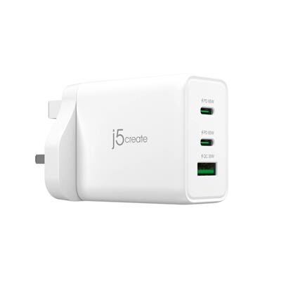 J5CREATE 65W GAN USB-C 3-PORT CHARGER